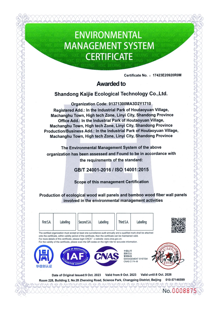 Environmental management system certificate · 17423E20920R0M