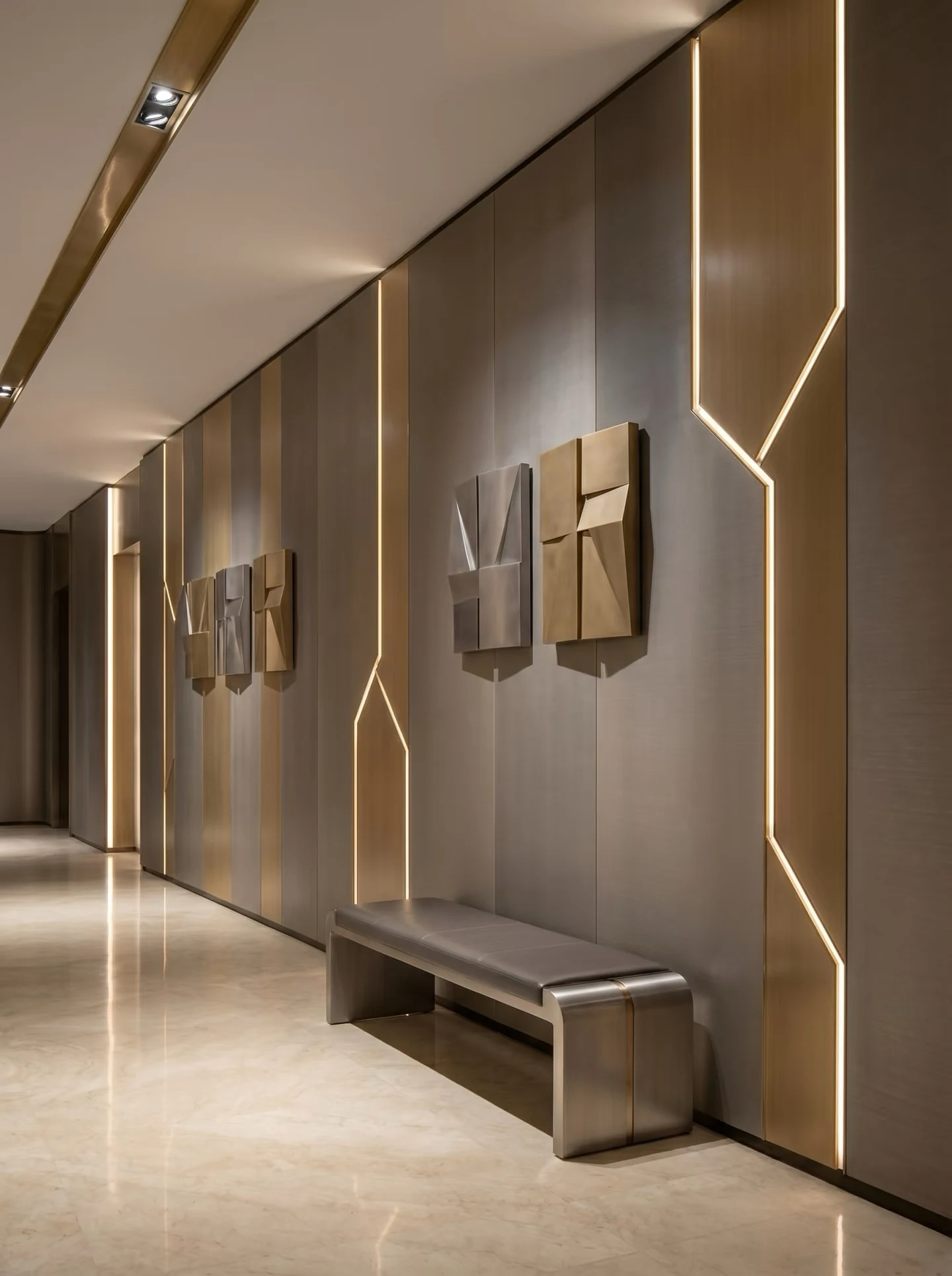 Metallic surfaces, light and architectural detail
