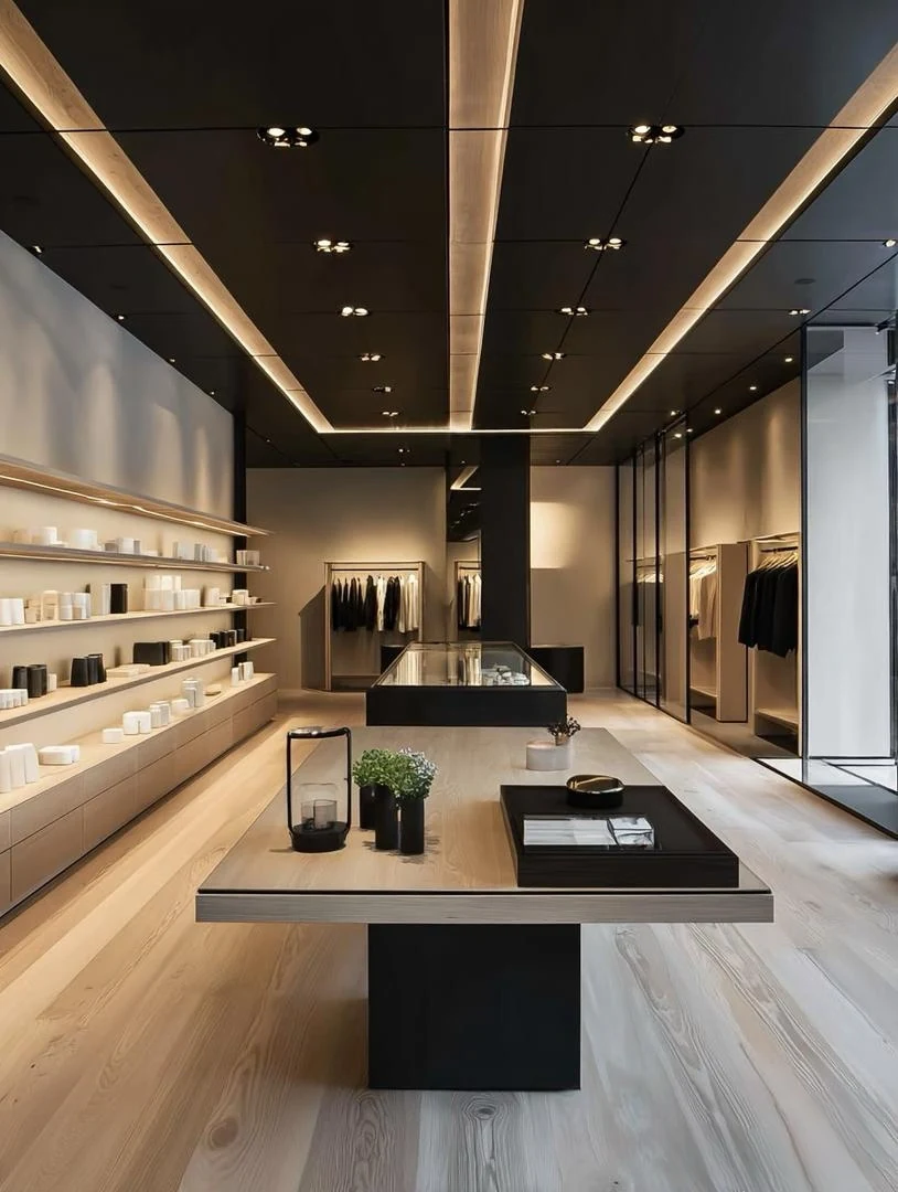 Clothing and footwear retail interior