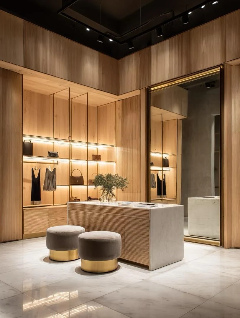 Clothing and footwear retail interior