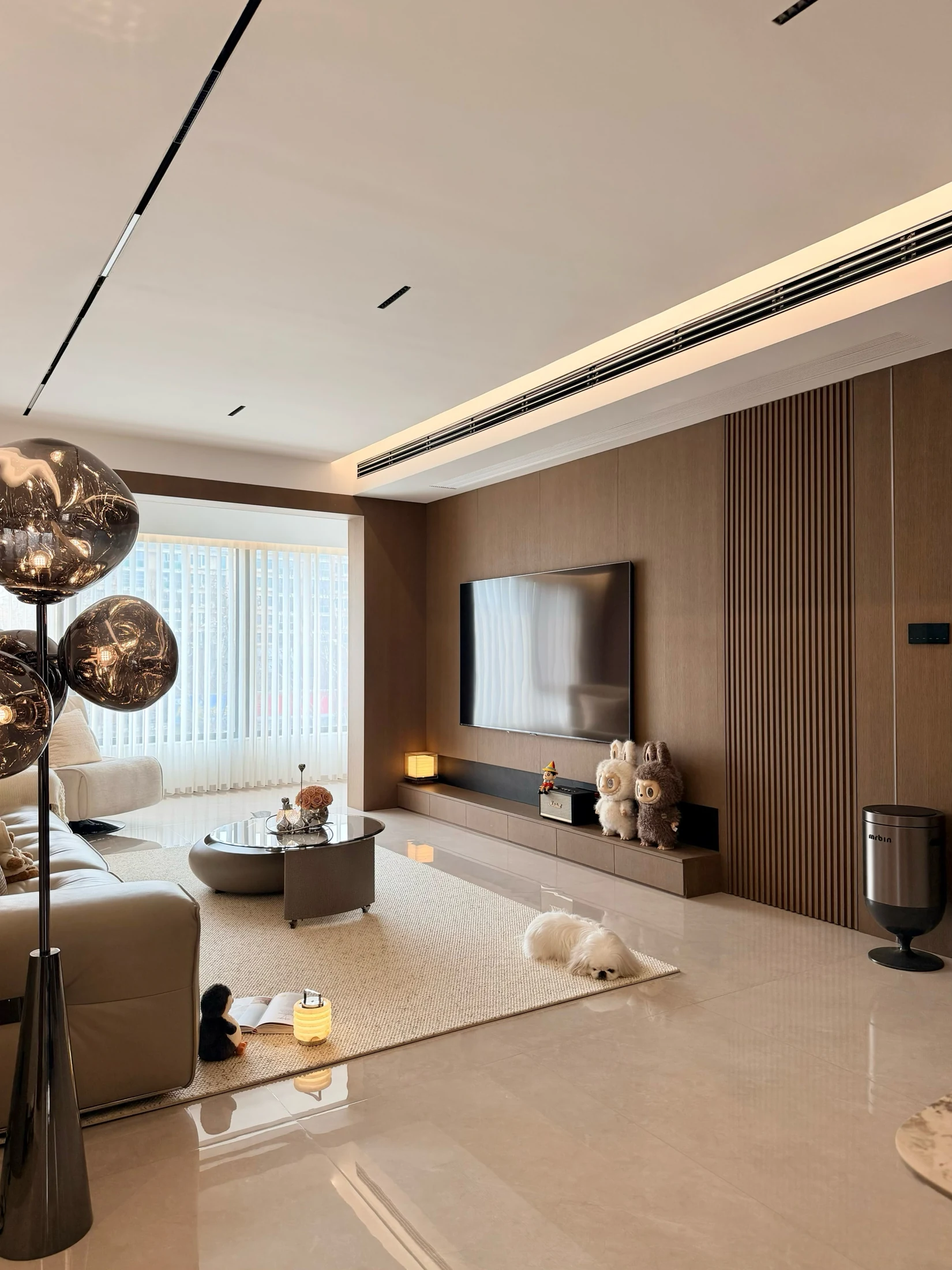 Living space with a considered feature wall