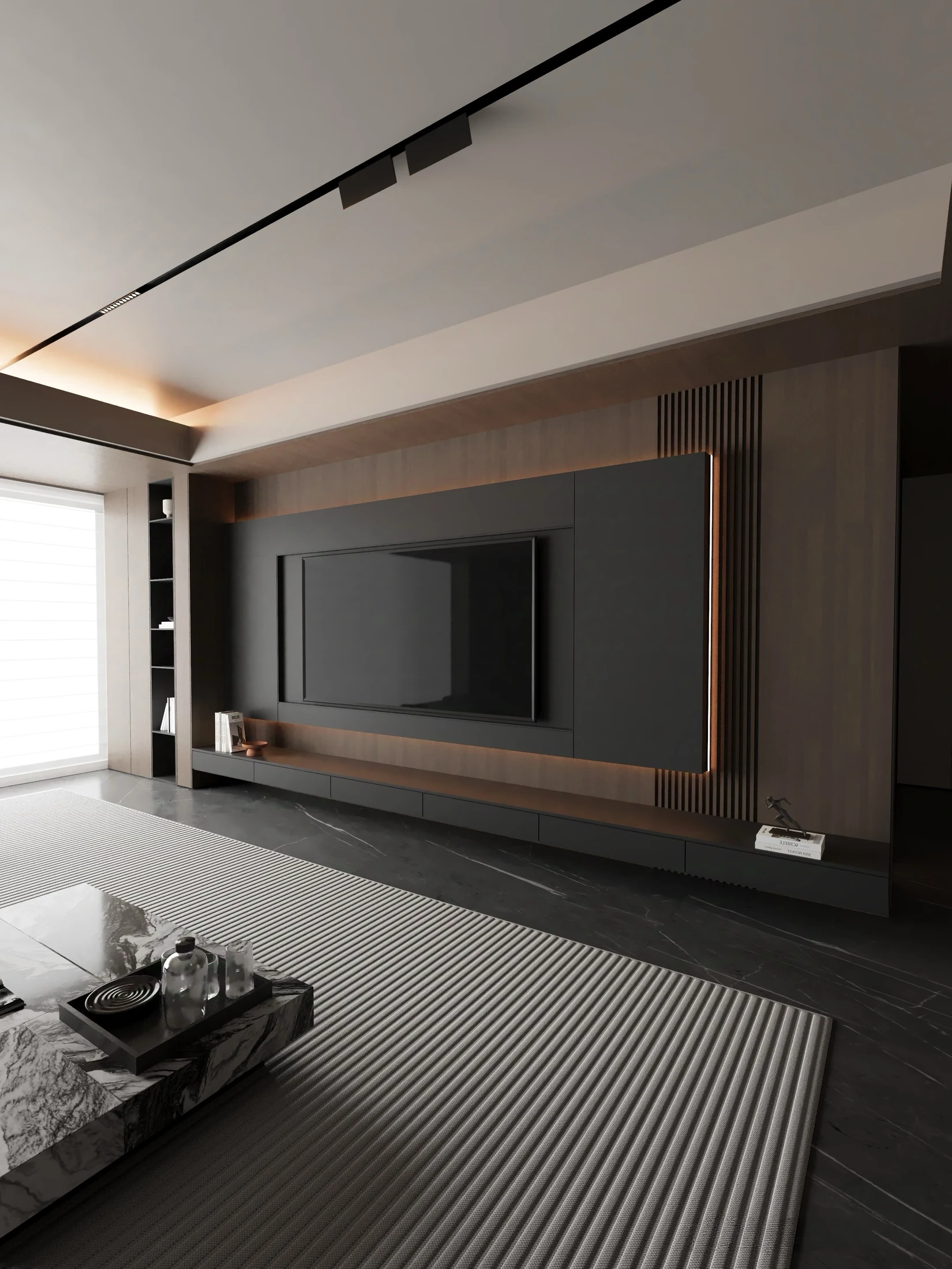 Living space with a considered feature wall