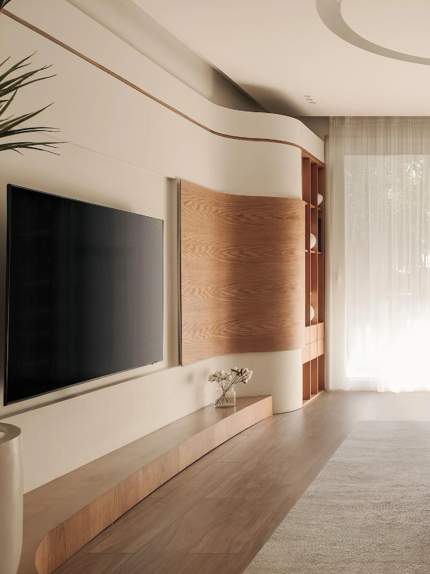 Living space with a considered feature wall