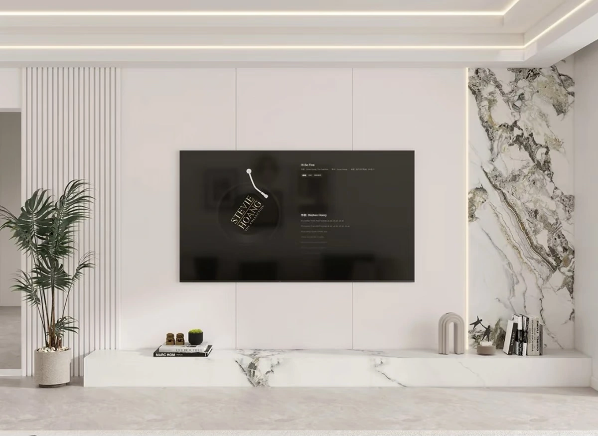 Warm-white media wall