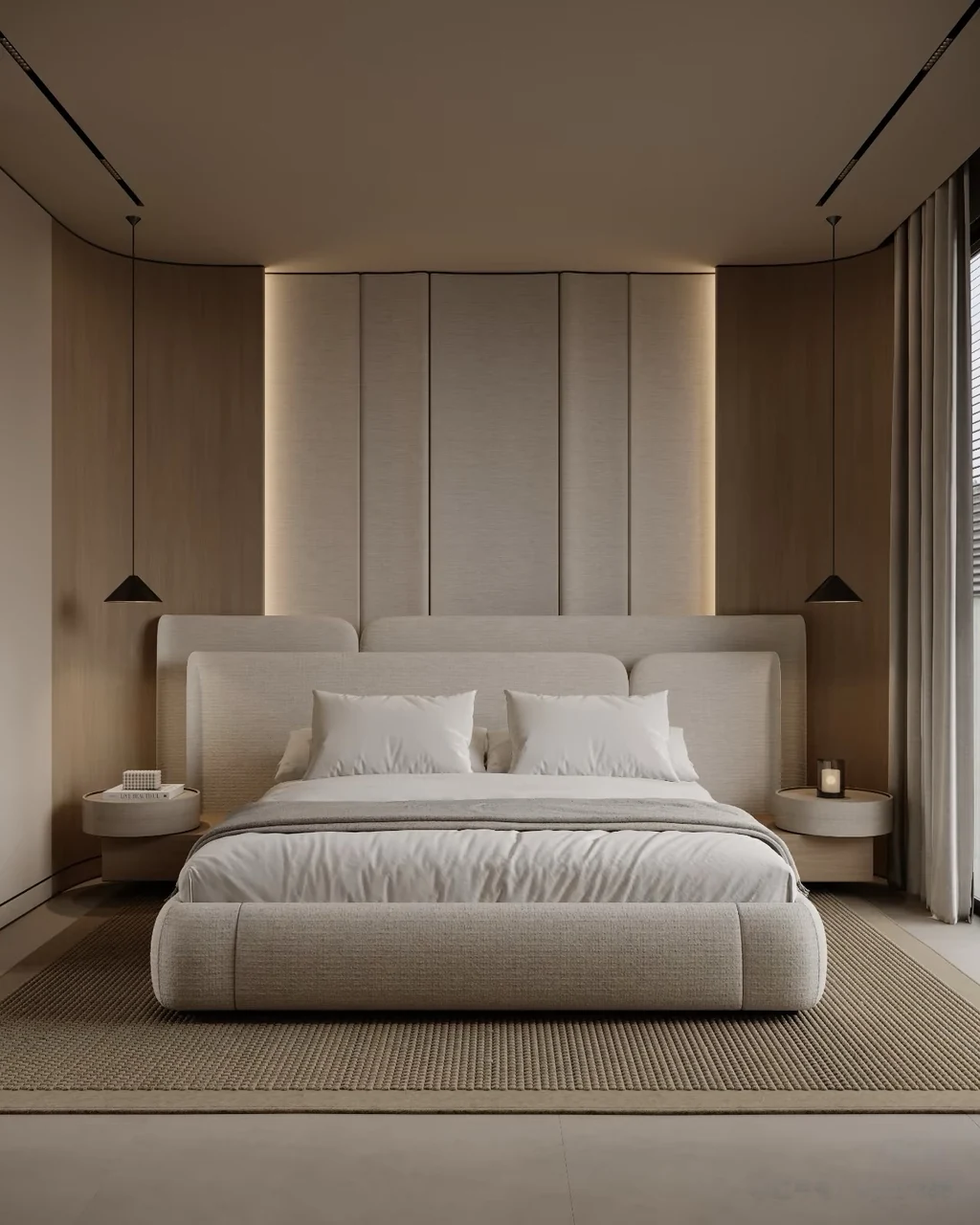 Framed bedroom wall