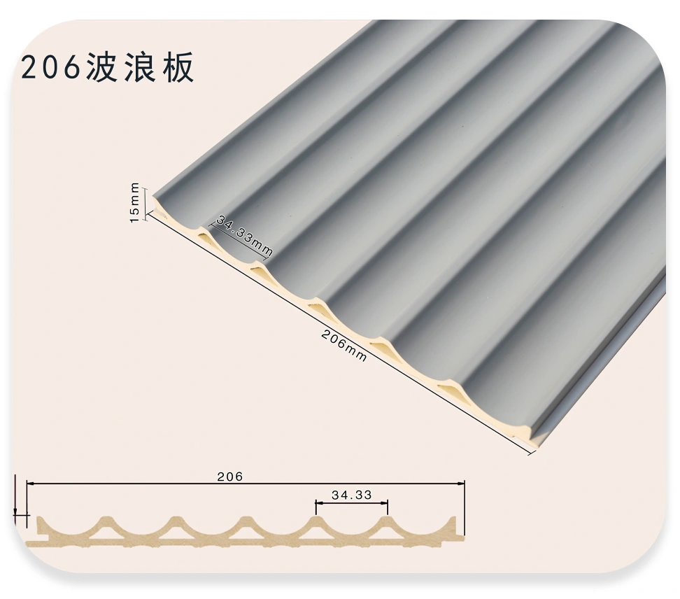 206 wave panel · 206 × 15 mm